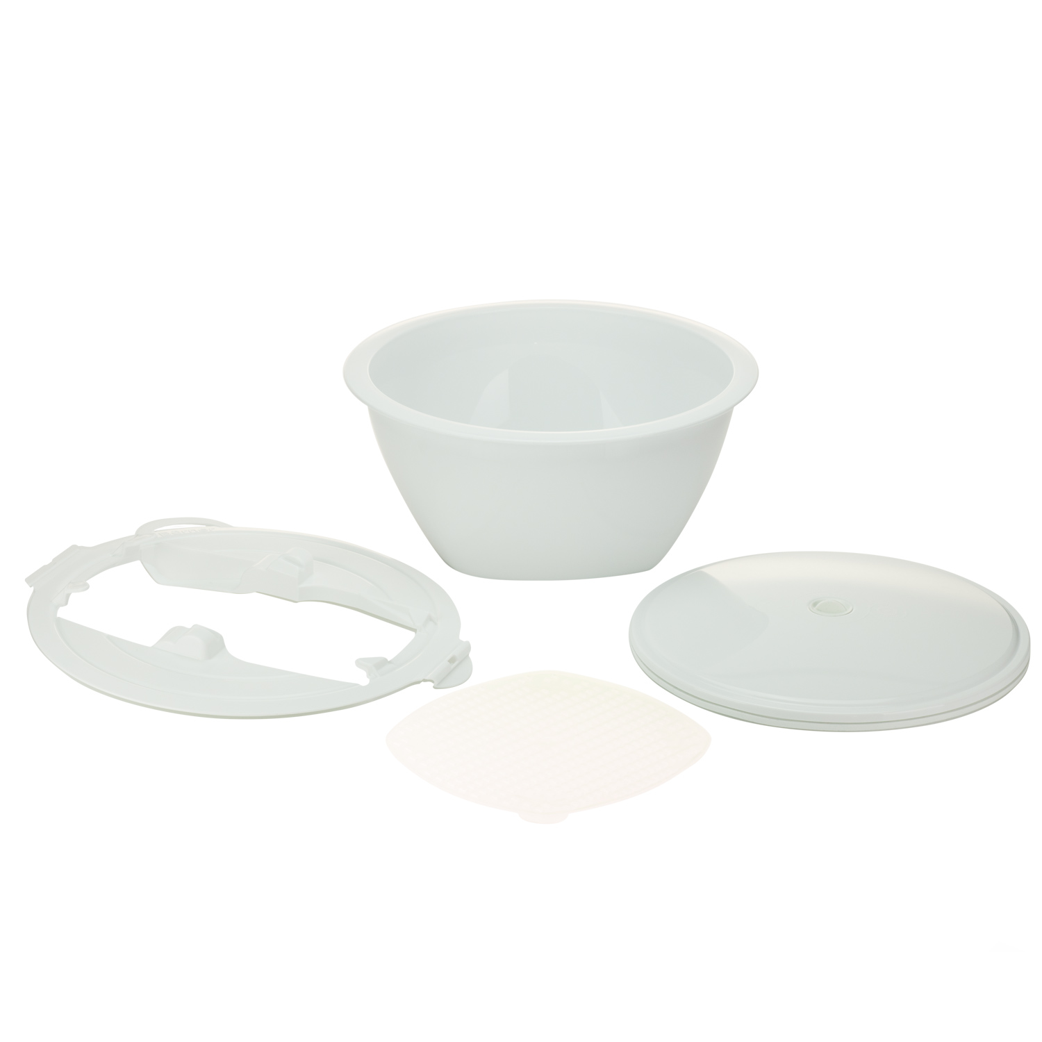 Бьорнер комплект за салата - купа, капак, цедка и приставка за ренде - Бял