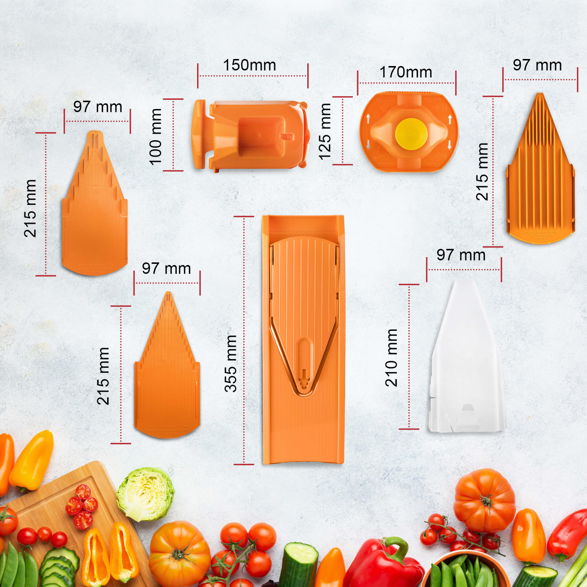 Кухненско ренде Бьорнер Slicer V1 ClassicLine Pro комплект - Оранжев