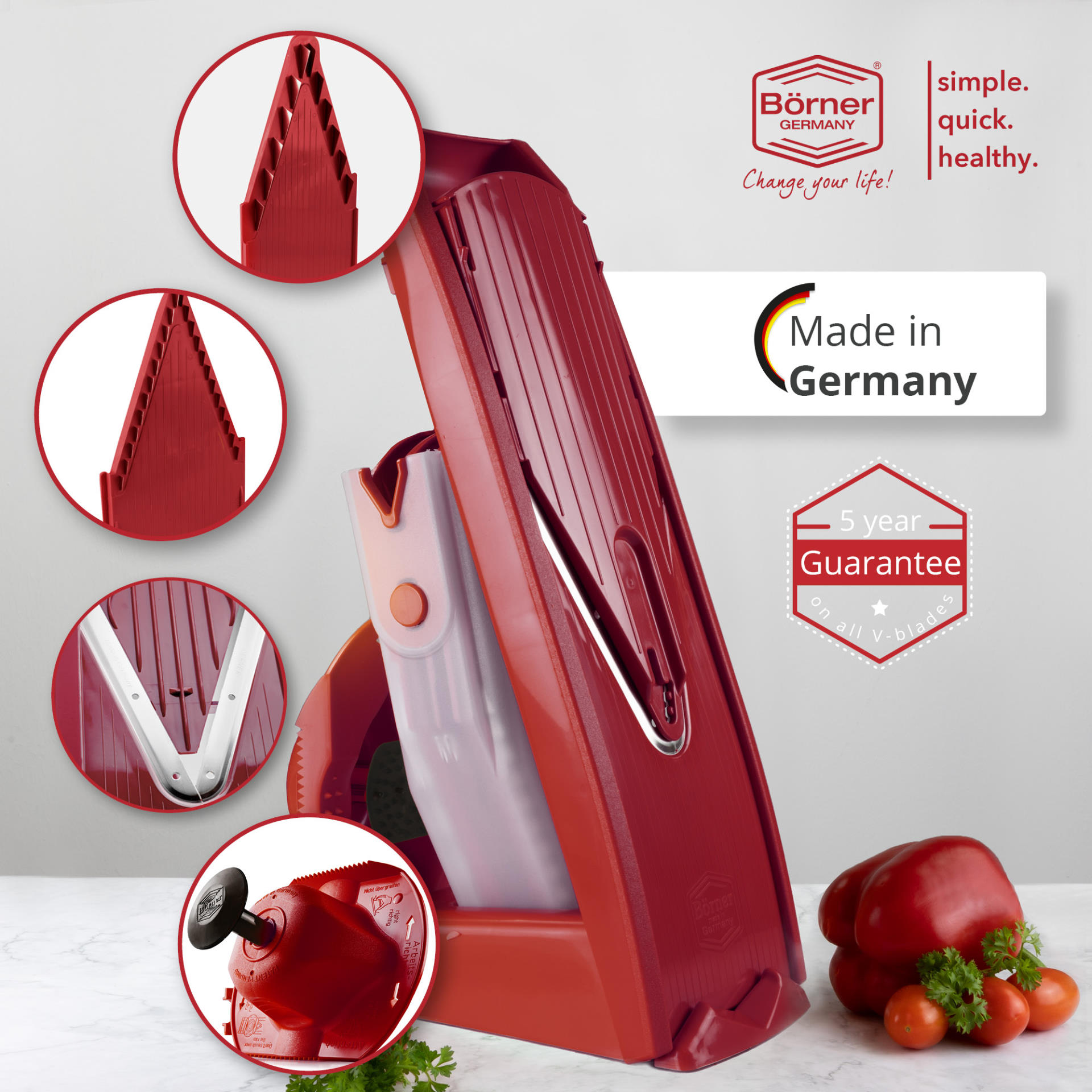 Кухненско ренде Бьорнер Slicer V1 ClassicLine Pro комплект - Червен