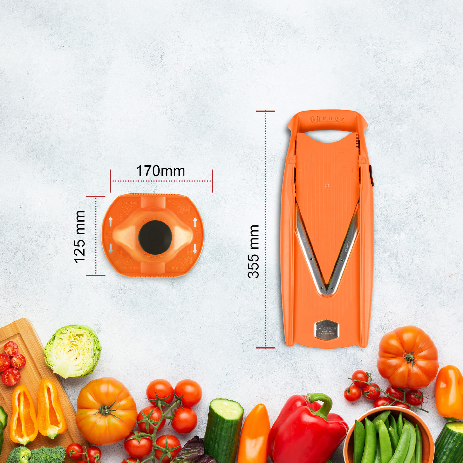 Кухненско ренде Бьорнер V5 PowerLine основен комплект - Оранжев