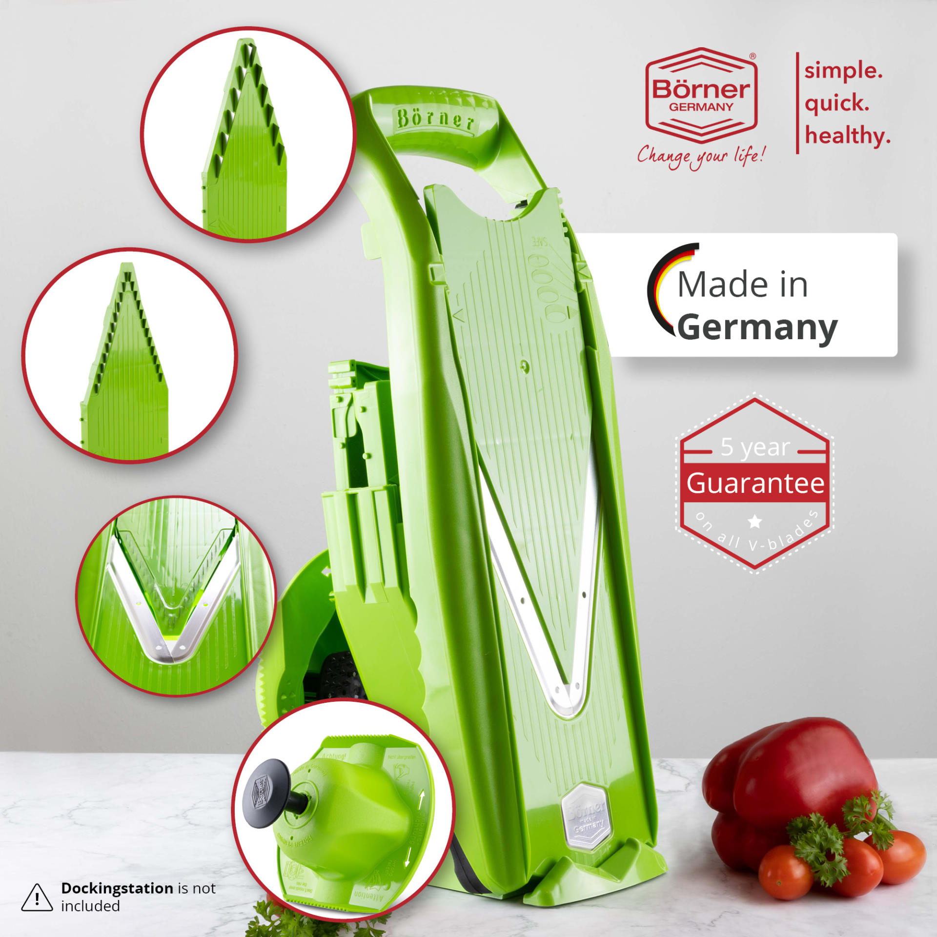 Кухненско ренде Бьорнер V5 PowerLine стартов комплект - Зелен