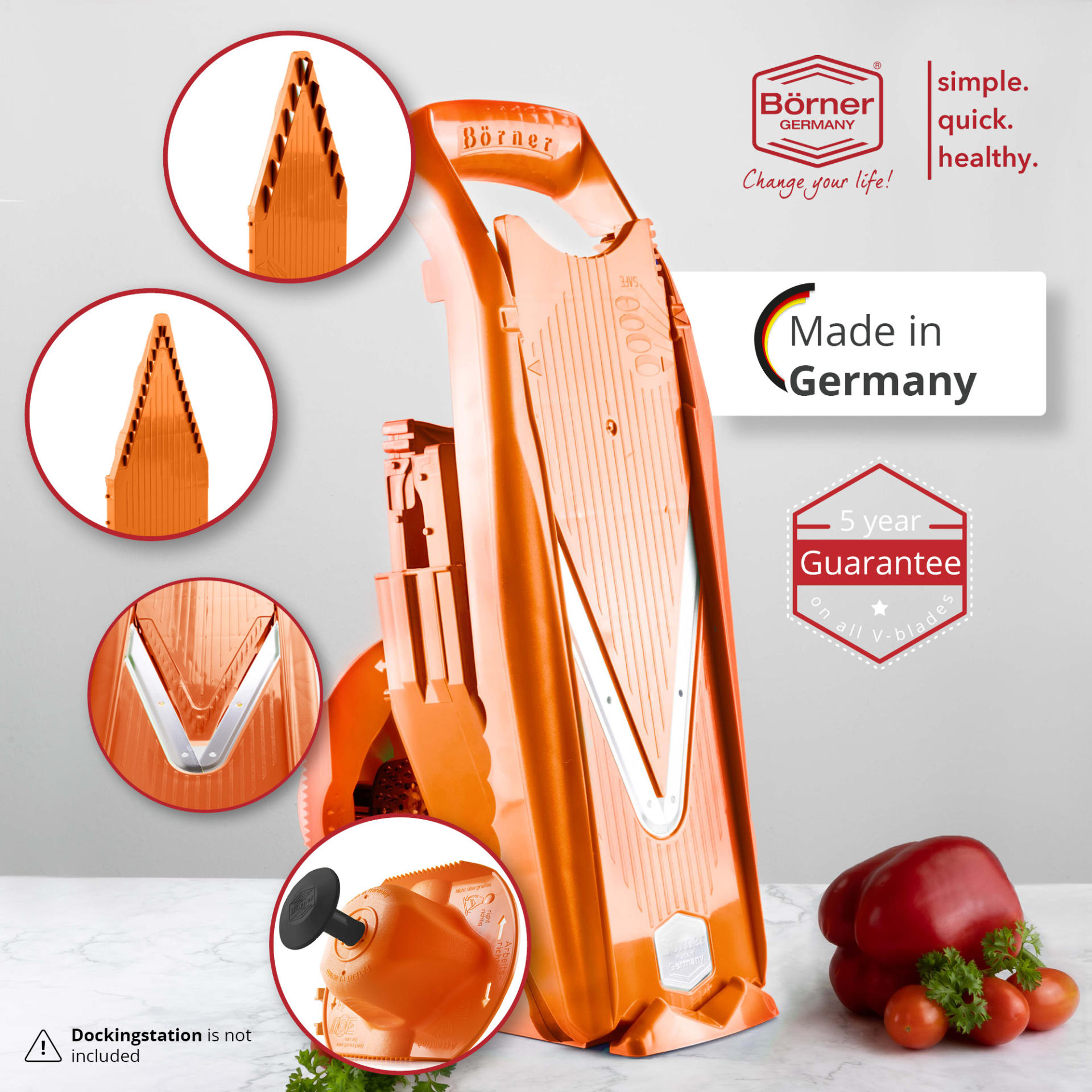 Кухненско ренде Бьорнер V5 PowerLine специален комплект - Оранжев