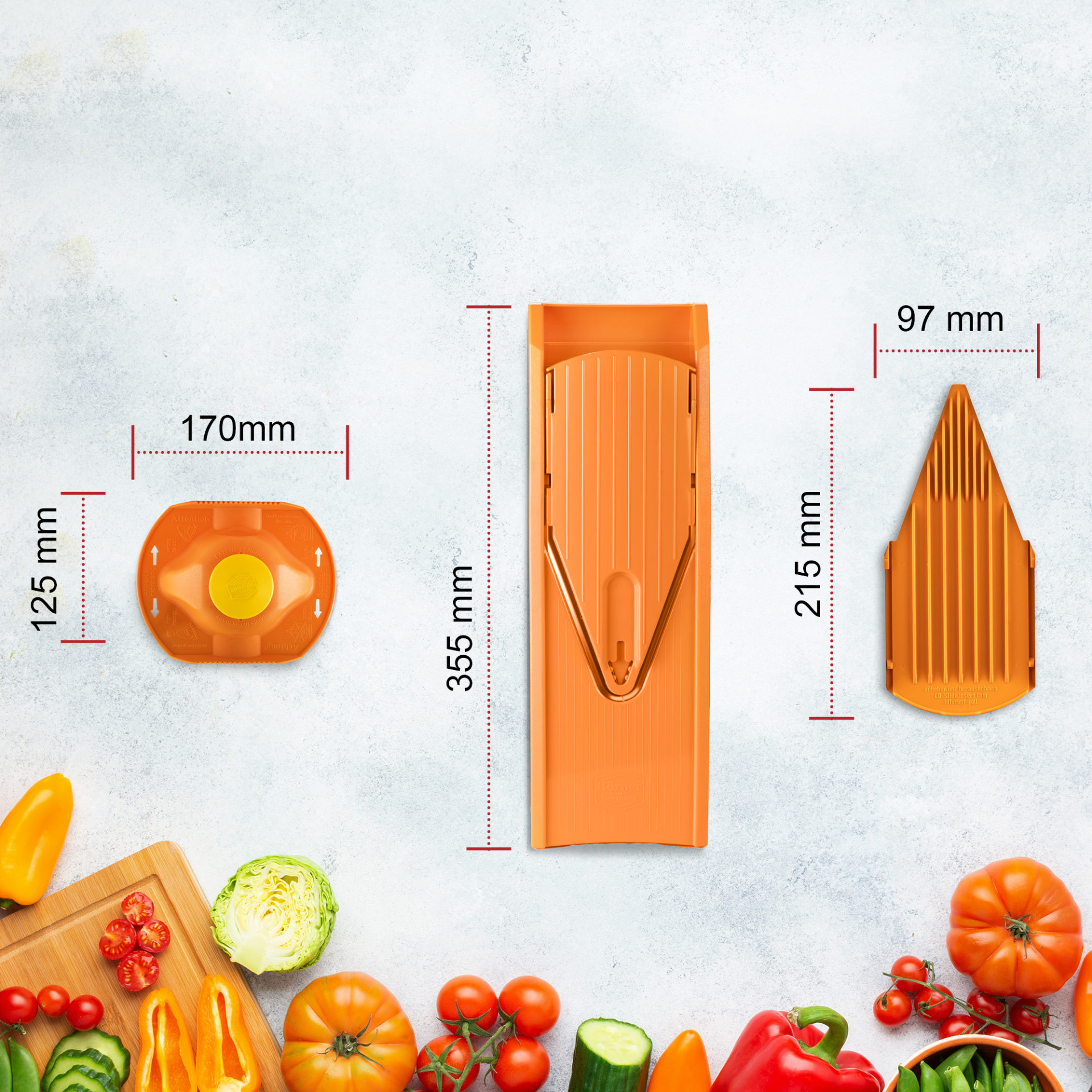 Кухненско ренде Бьорнер Slicer V1 ClassicLine основен комплект - Оранжев